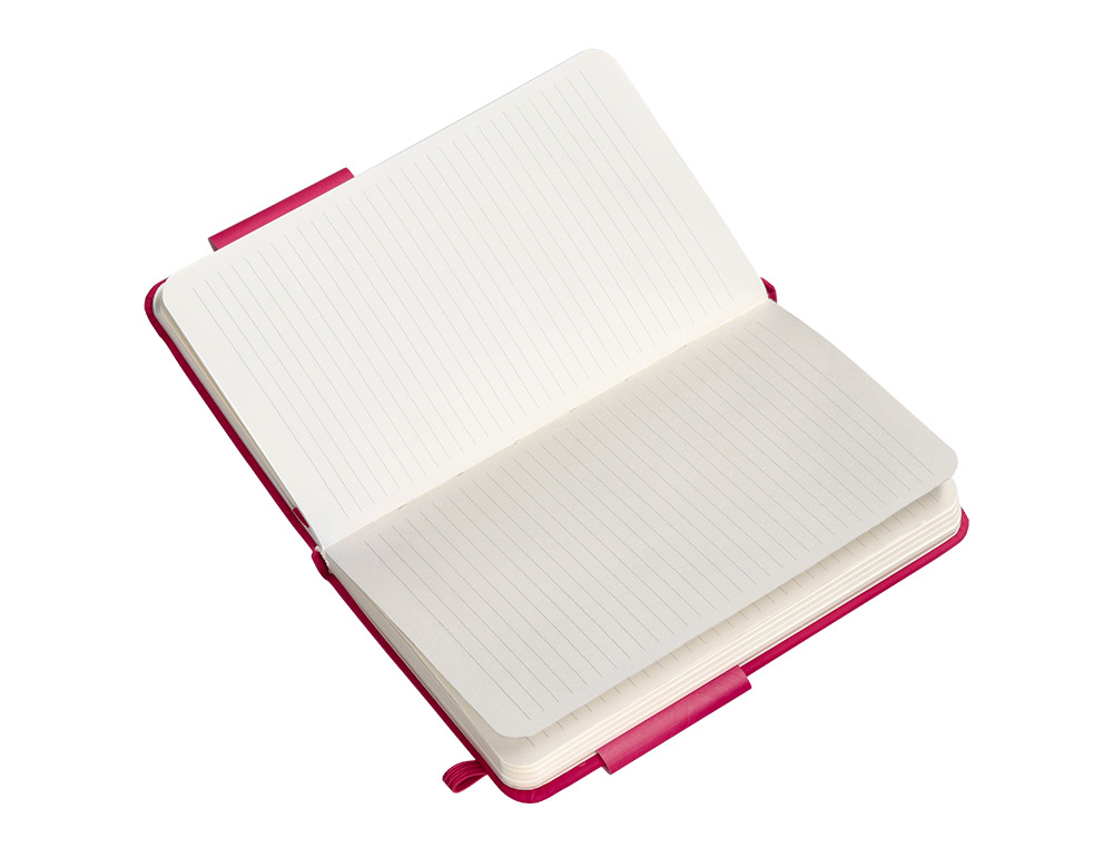 CADERNO COM ELASTICO ANTARTIK NOTES CAPA DURA A6 PAUTADO FUCSIA 100 FOLHAS 80 GR FSC