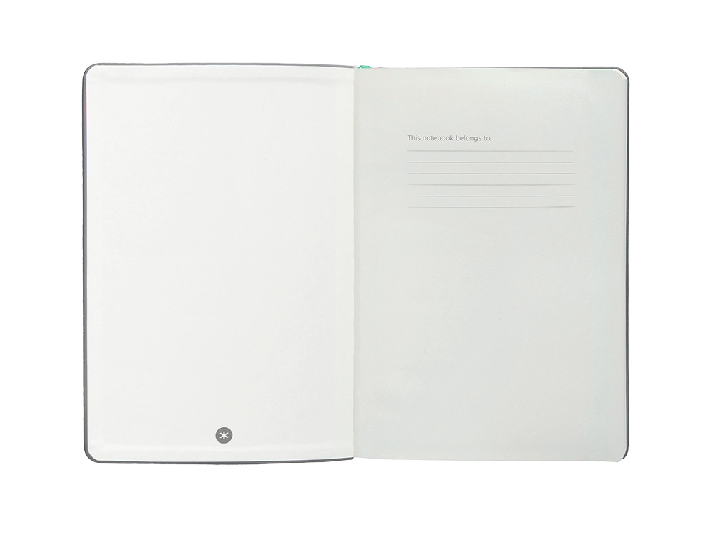 CADERNO COM ELASTICO ANTARTIK NOTES CAPA DURA A4 QUADRICULADO CINZA E TURQUESA 100 FOLHAS 80 GR FSC