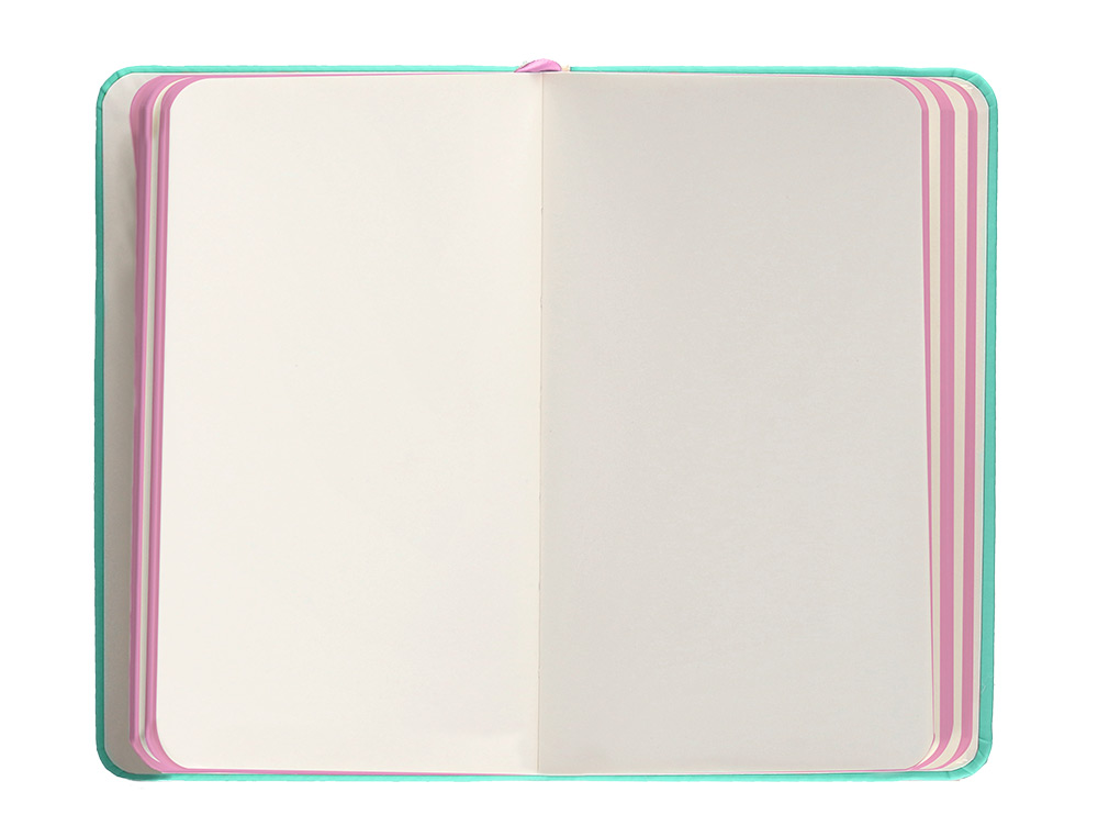 CADERNO COM ELASTICO ANTARTIK NOTES CAPA DURA A6 LISO ROSA E TURQUESA 100 FOLHAS 80 GR FSC