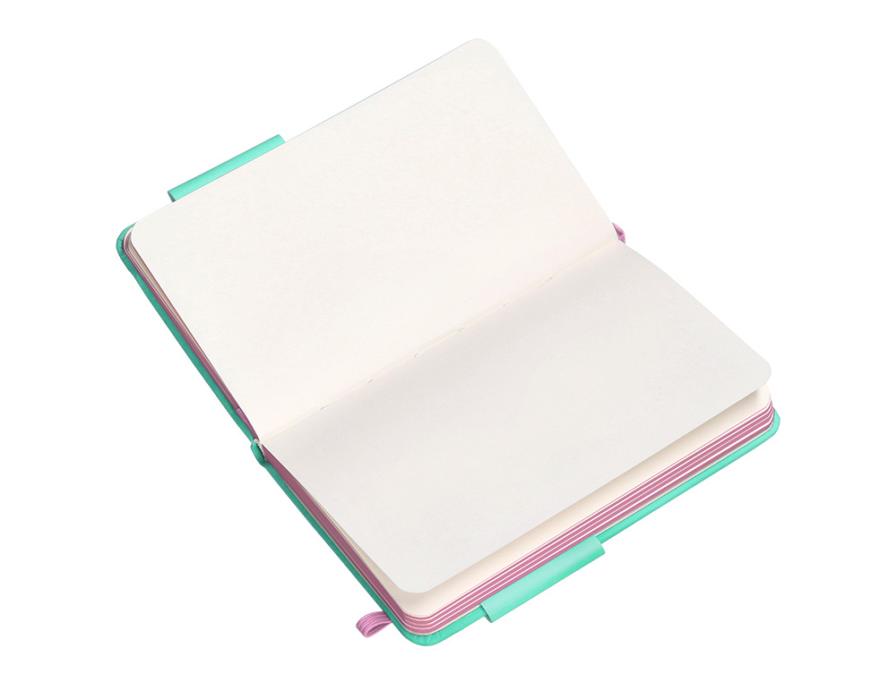 CADERNO COM ELASTICO ANTARTIK NOTES CAPA DURA A6 LISO ROSA E TURQUESA 100 FOLHAS 80 GR FSC
