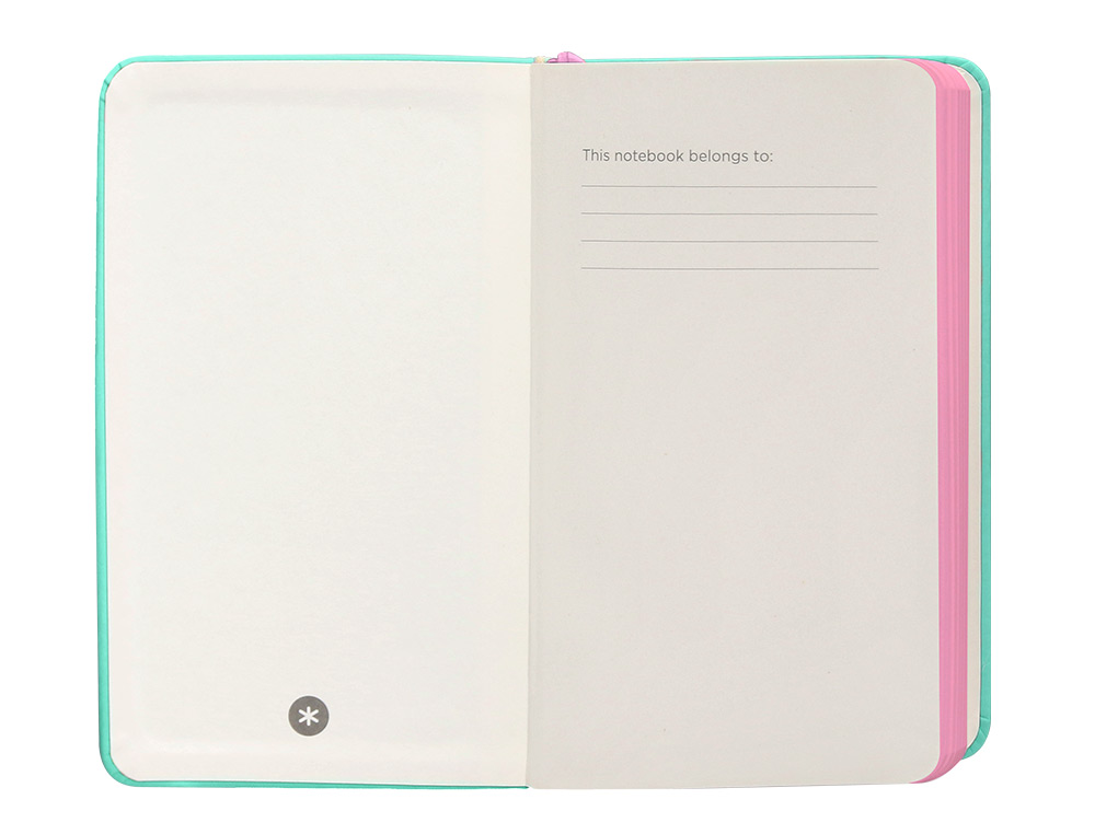 CADERNO COM ELASTICO ANTARTIK NOTES CAPA DURA A6 LISO ROSA E TURQUESA 100 FOLHAS 80 GR FSC