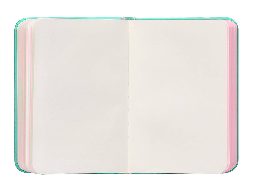 CADERNO COM ELASTICO ANTARTIK NOTES CAPA DURA A7 LISO ROSA E TURQUESA 80 FOLHAS 80 GR FSC