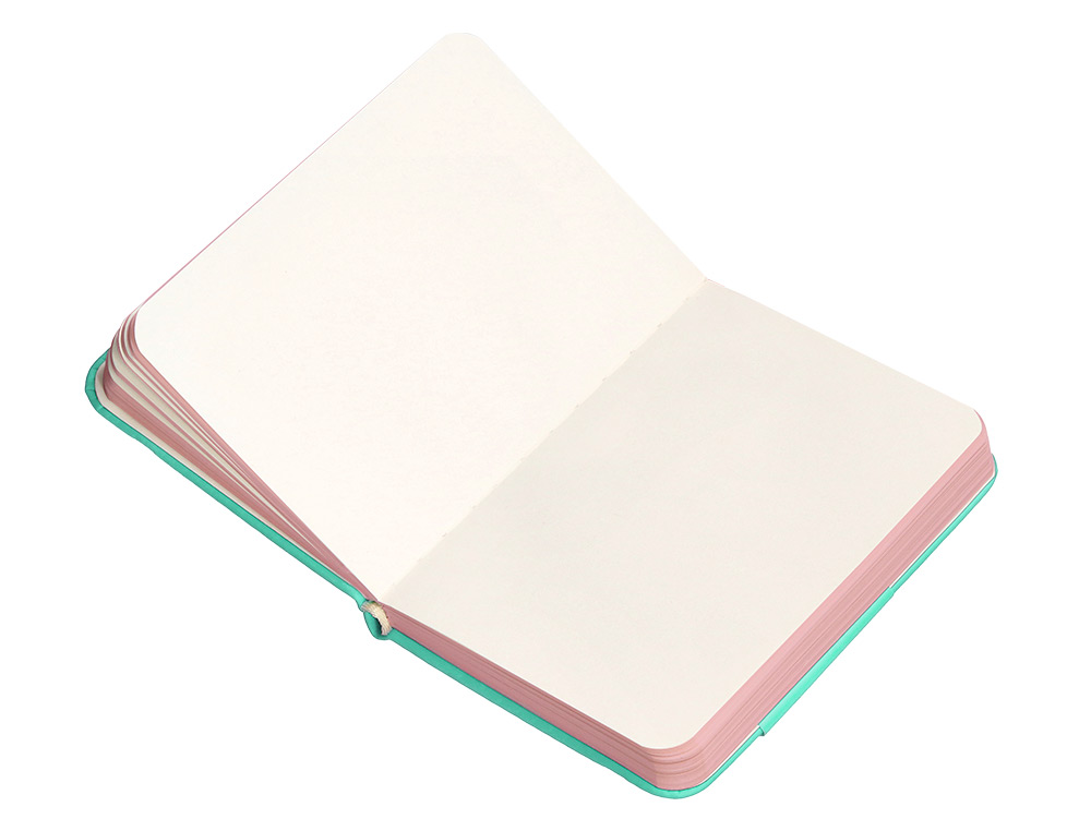 CADERNO COM ELASTICO ANTARTIK NOTES CAPA DURA A7 LISO ROSA E TURQUESA 80 FOLHAS 80 GR FSC