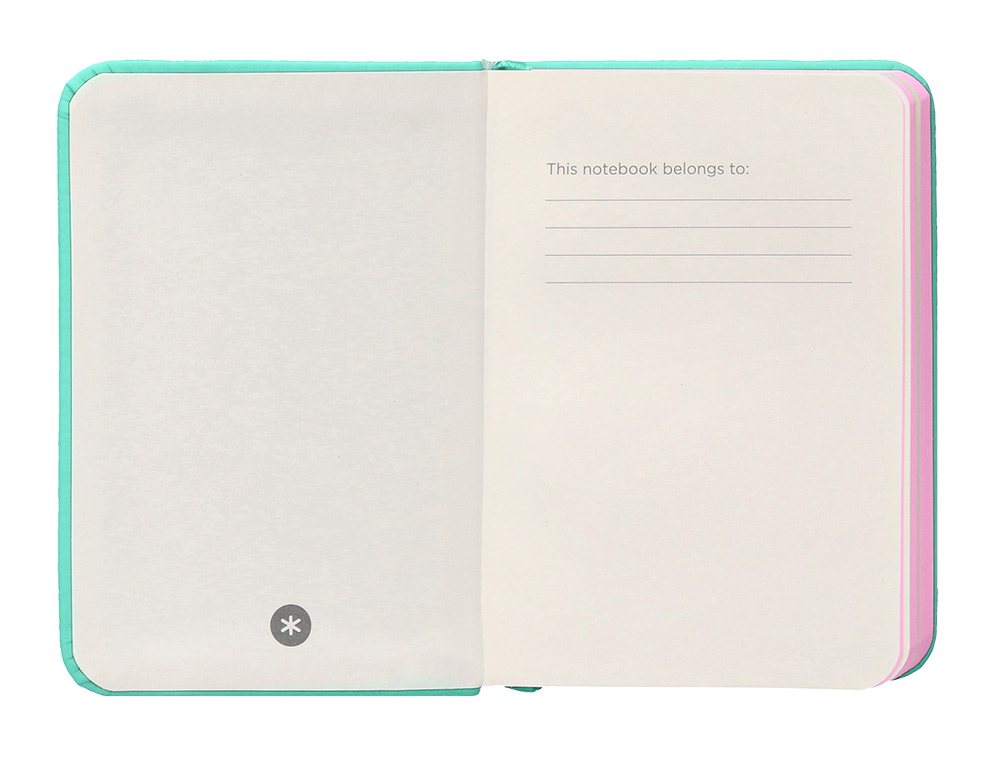 CADERNO COM ELASTICO ANTARTIK NOTES CAPA DURA A7 LISO ROSA E TURQUESA 80 FOLHAS 80 GR FSC
