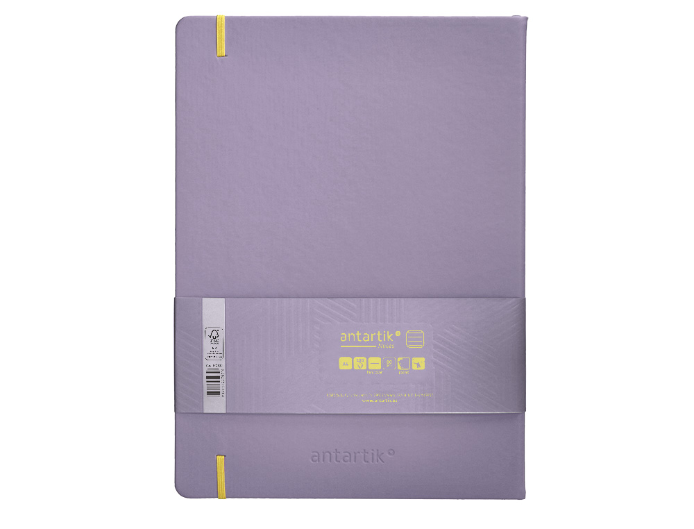 CADERNO COM ELASTICO ANTARTIK NOTES CAPA DURA A4 PAUTADO ROXO E AMARELO 100 FOLHAS 80 GR FSC