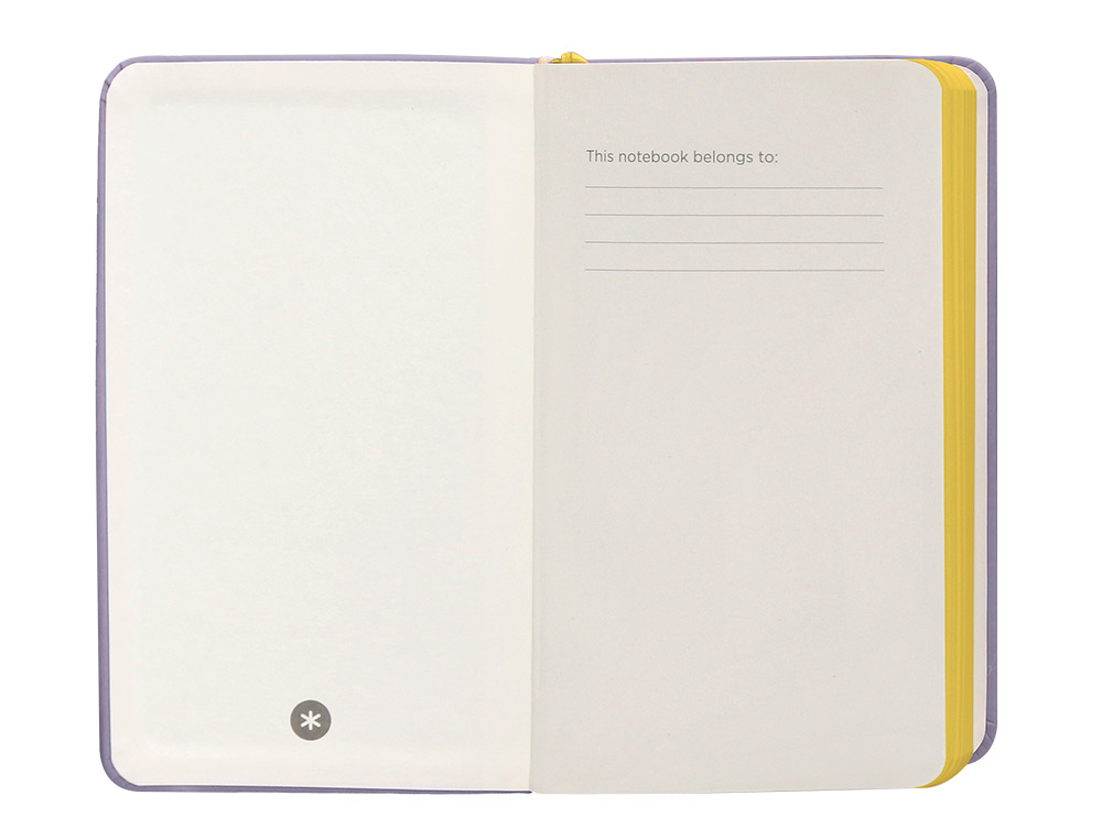 CADERNO COM ELASTICO ANTARTIK NOTES CAPA DURA A6 QUADRICULADO ROXO E AMARELO 100 FOLHAS 80 GR FSC
