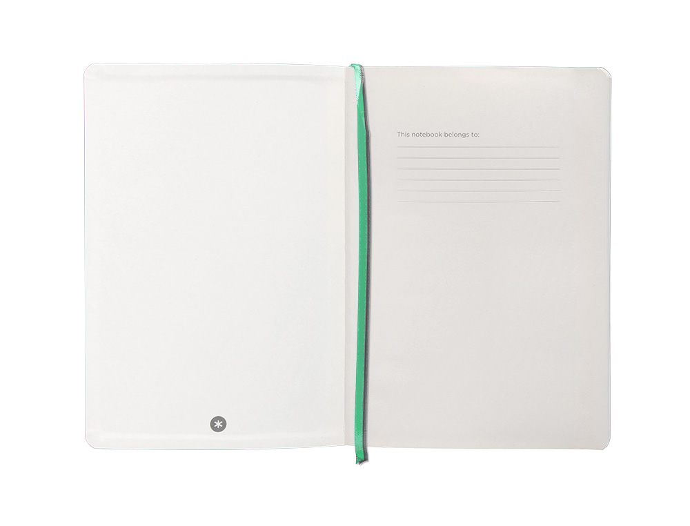 CADERNO COM ELASTICO ANTARTIK NOTES CAPA MOLE A5 PAUTADO CINZA E TURQUESA 80 FOLHAS 80 GR FSC