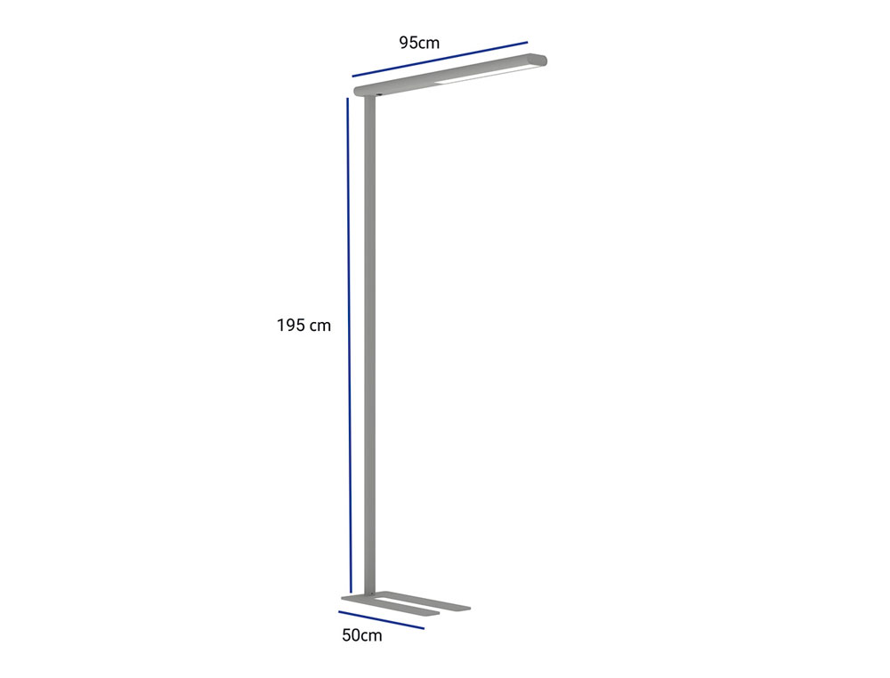 CANDEEIRO DE CHAO ROCADA MAULJET LED 4 NIVEIS INTENSIDADE COR PRATA 950X1950 MM
