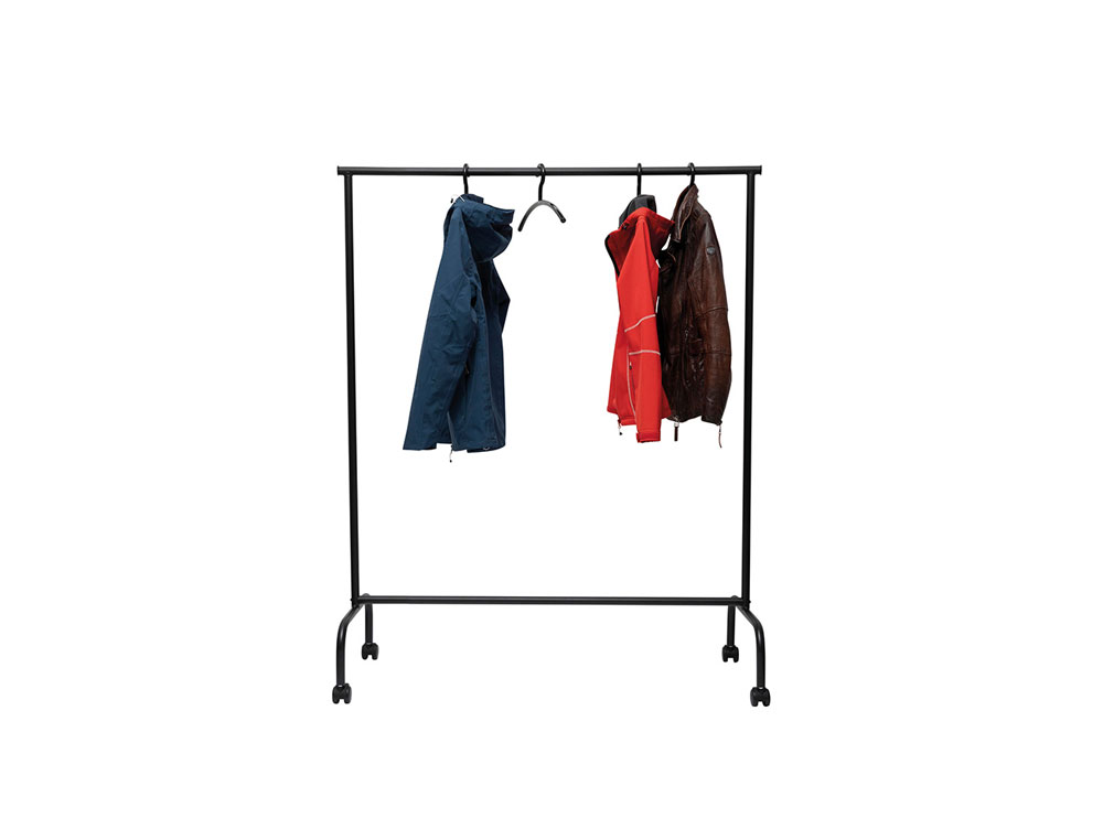 CABIDE ROCADA MAULLIMBO CAVALETE EXTENSIVEL COM RODAS COR PRETO 1270X505X1570 MM