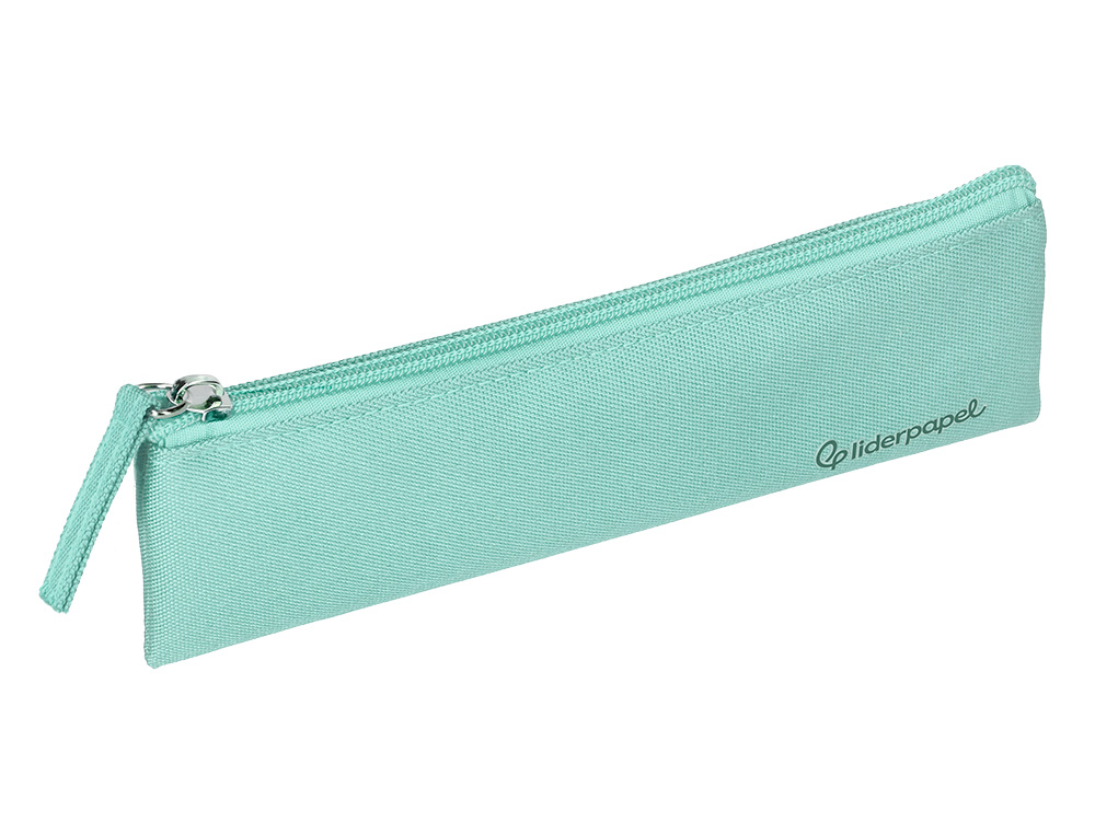 ESTOJO ESCOLAR LIDERPAPEL PLANO ESTREITO UM FECHO 200X60 MM VERDE