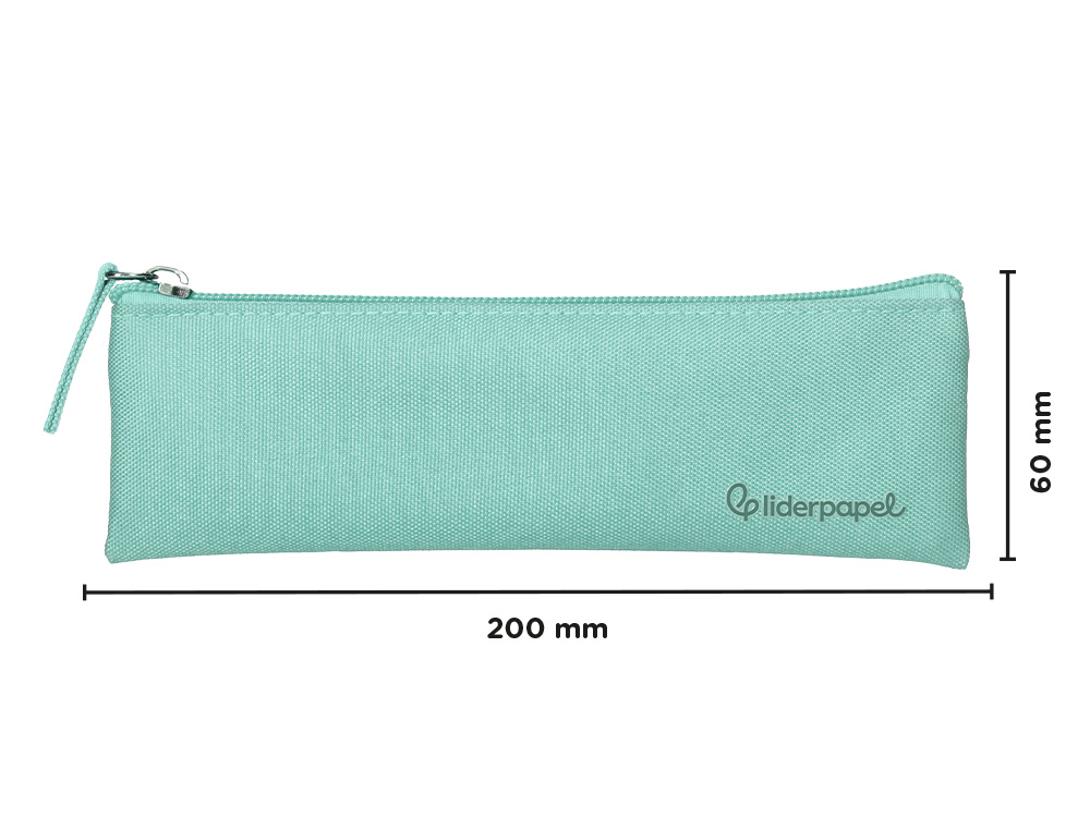 ESTOJO ESCOLAR LIDERPAPEL PLANO ESTREITO UM FECHO 200X60 MM VERDE