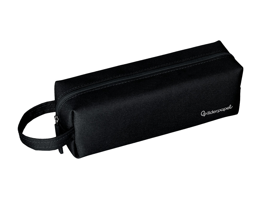 ESTOJO ESCOLAR LIDERPAPEL RETANGULAR COM ASA 210X70 MM PRETO