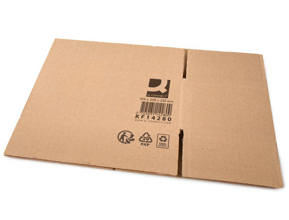 CAIXA PARA EMBALAR Q-CONNECT AMERICANA CARTAO CANAL SIMPLES 5 MM COR KRAFT 350X250X220 MM