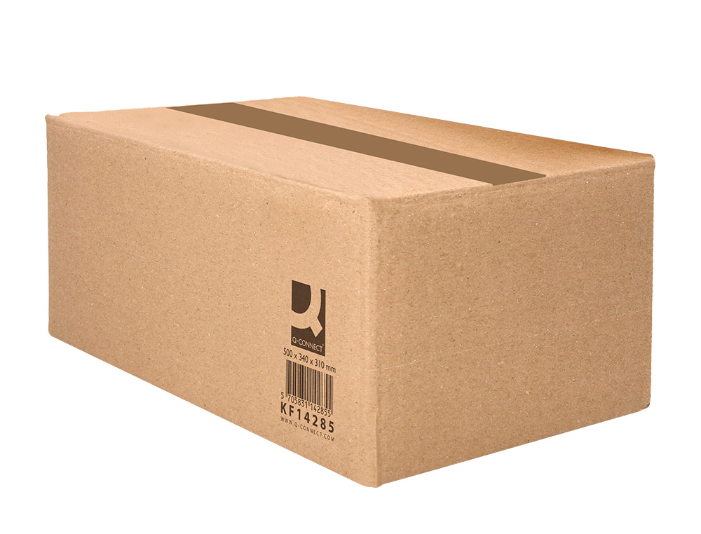 CAIXA PARA EMBALAR Q-CONNECT AMERICANA ULTRA RESISTENTE CARTAO CANAL DUPLO 7 MM COR KRAFT 500X340X310 MM