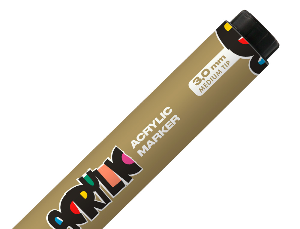 MARCADOR LIDERPAPEL ACRYLIC BASE AGUA TODO TIPO DE SUPERFICIE PONTA REDONDA 3 MM CASTANHO CLARO