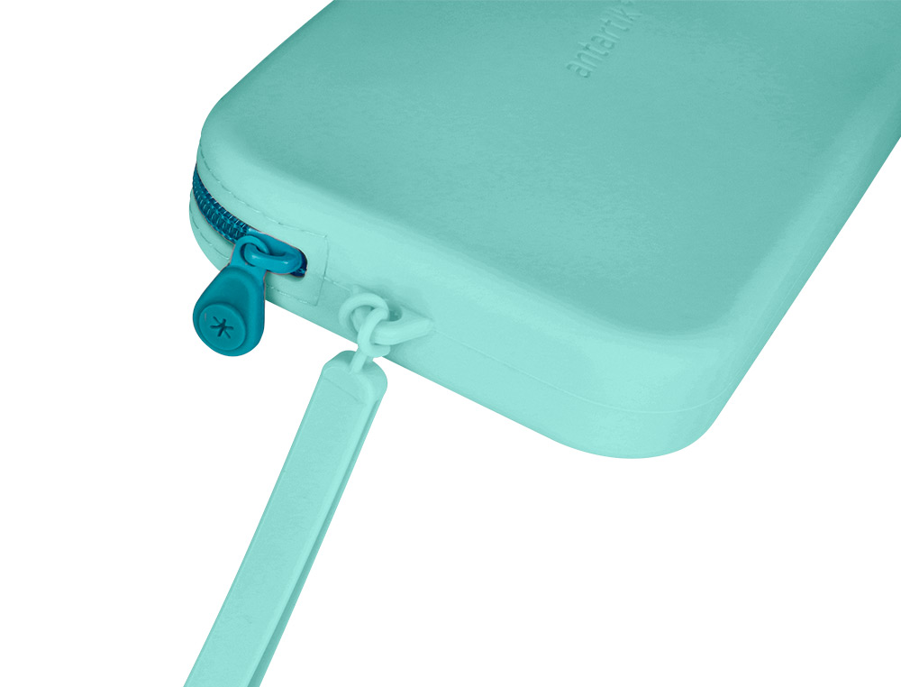 ESTOJO ESCOLAR ANTARTIK TROPICAL DIVE SILICONE SOFT RETANGULAR 190X120X25 MM MENTA