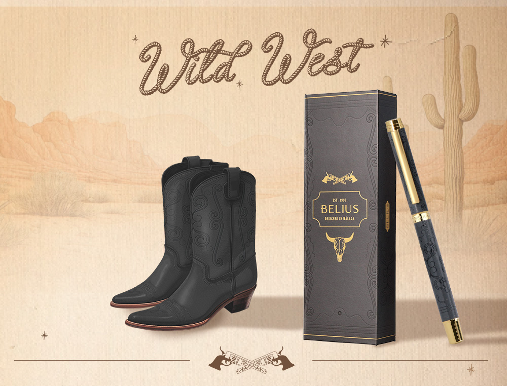 ROLLER BELIUS WILD WEST ALUMINIO COR PRETO DOURADO TINTA COR PRETO CAIXA DE DESIGN