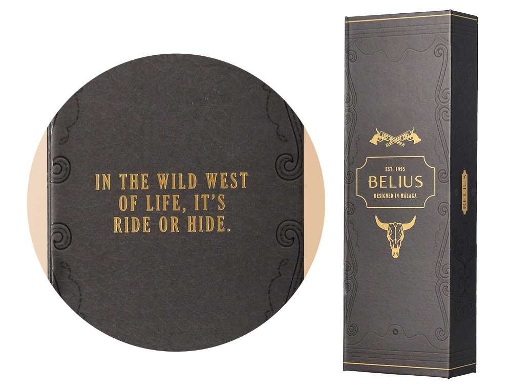 ROLLER BELIUS WILD WEST ALUMINIO COR PRETO DOURADO TINTA COR PRETO CAIXA DE DESIGN