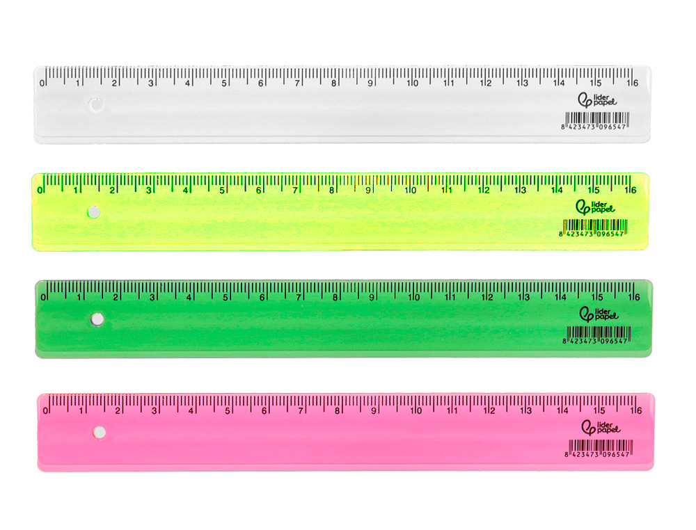 REGUA LIDERPAPEL PLASTICO 16 CM COPO COM 100 UNIDADES CORES SORTIDAS