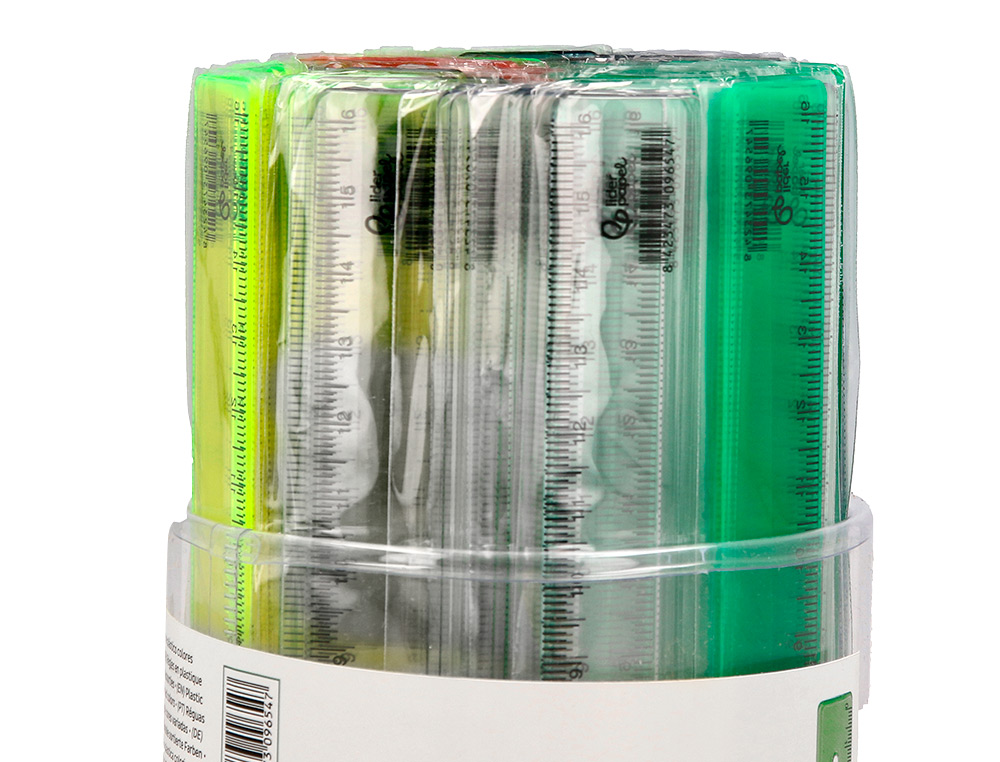 REGUA LIDERPAPEL PLASTICO 16 CM COPO COM 100 UNIDADES CORES SORTIDAS