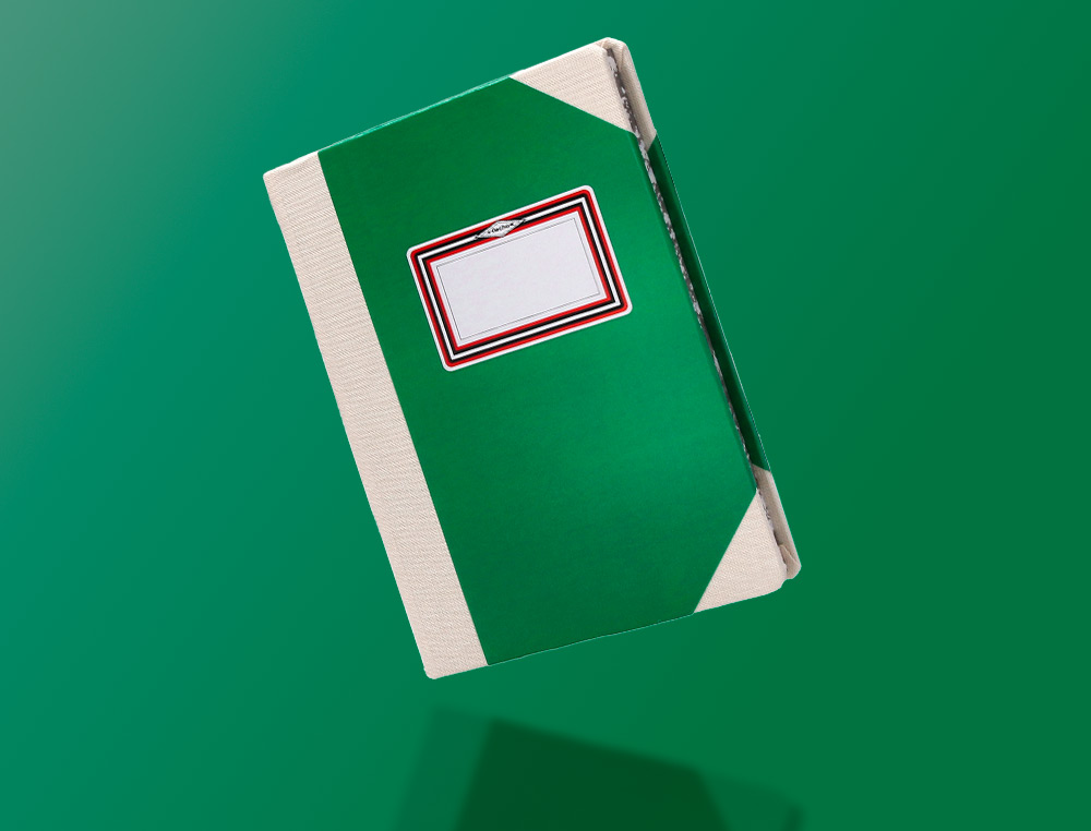 LIVRO DE CARTAO COSIDO FERNANDES FLECHA DIN A5+ LISO 50 FOLHAS 100 GR VERDE