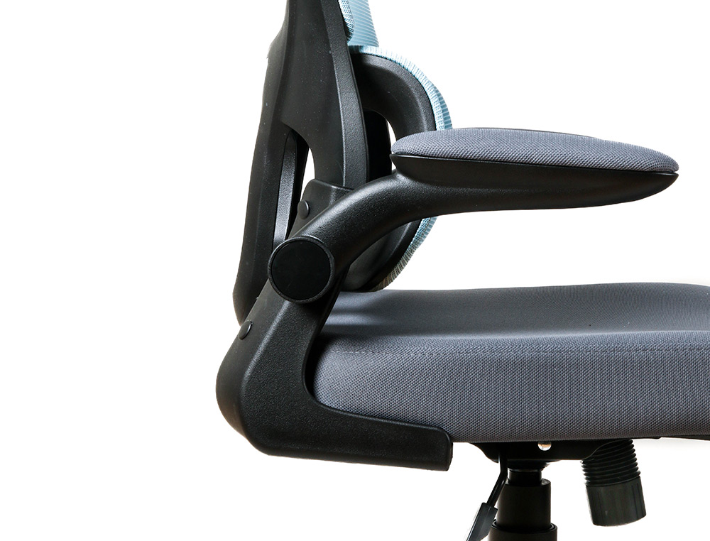 CADEIRA DE DIRECAO Q-CONNECT SORRENTO TECIDO BASE METALICA ALT MAX 1320 LAR 650 PROF 600 MM RODAS PREMIUM AZUL-CINZA