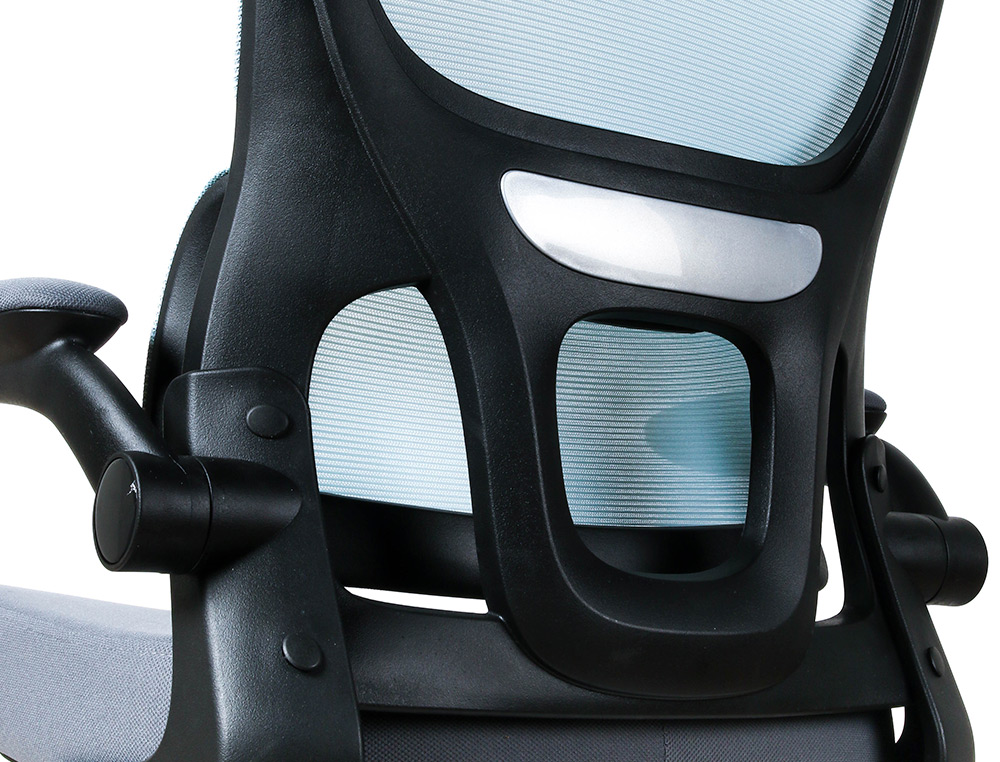 CADEIRA DE DIRECAO Q-CONNECT SORRENTO TECIDO BASE METALICA ALT MAX 1320 LAR 650 PROF 600 MM RODAS PREMIUM AZUL-CINZA