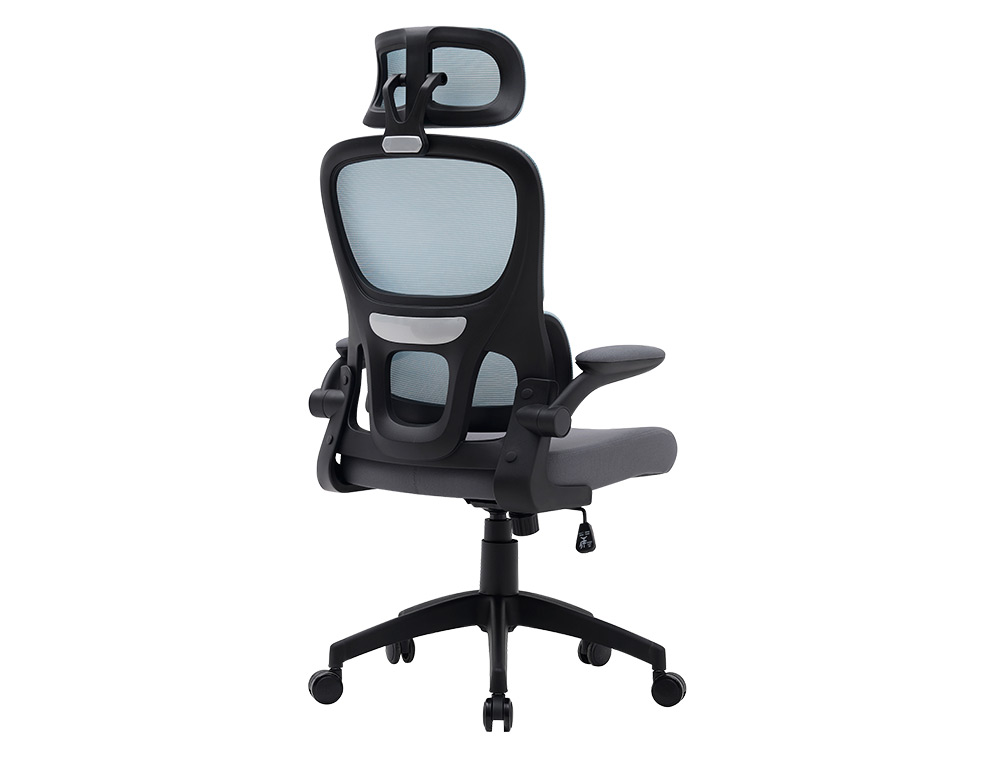 CADEIRA DE DIRECAO Q-CONNECT SORRENTO TECIDO BASE METALICA ALT MAX 1320 LAR 650 PROF 600 MM RODAS PREMIUM AZUL-CINZA
