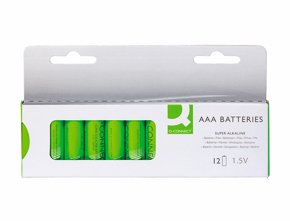 PILHA Q-CONNECT ALCALINA AAA BLISTER DE 12 UNIDADES
