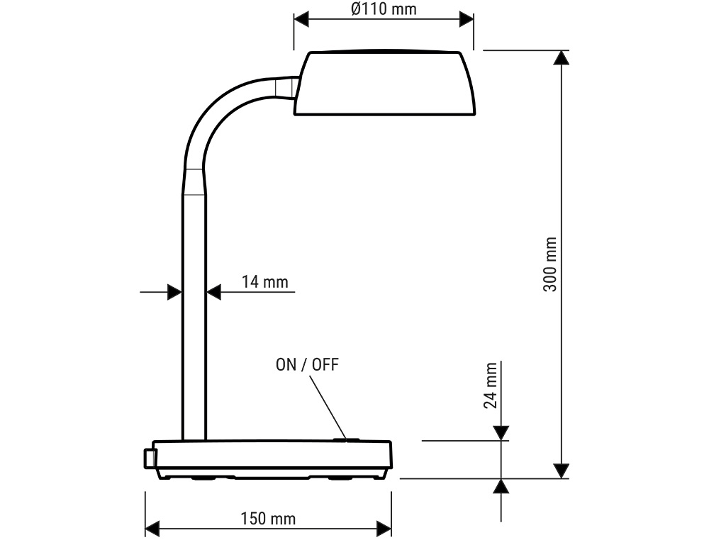 CANDEEIRO DE ESCRITORIO MAUL LED ABBY COR BRANCO 155X320X155 MM