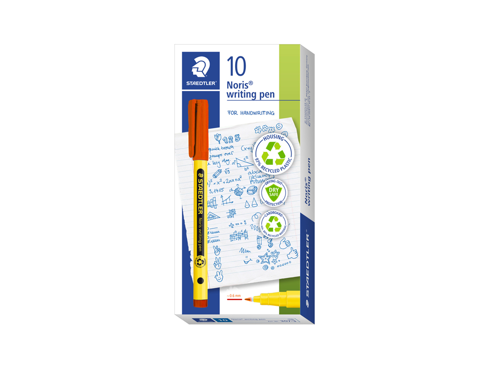 MARCADOR STAEDTLER NORIS WRITING PEN 307 TINTA BASE DE AGUA PONTA FINA TRACO 0,6 MM VERMELHO