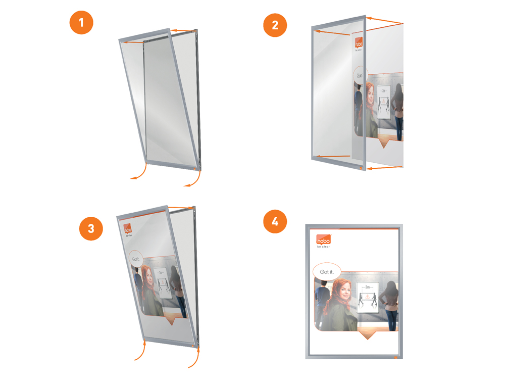 MOLDURA PORTA ANUNCIOS NOBO IMPRESSION PRO DIN A3 MOLDURA DE CLIP ALUMINIO 320X17X445 MM