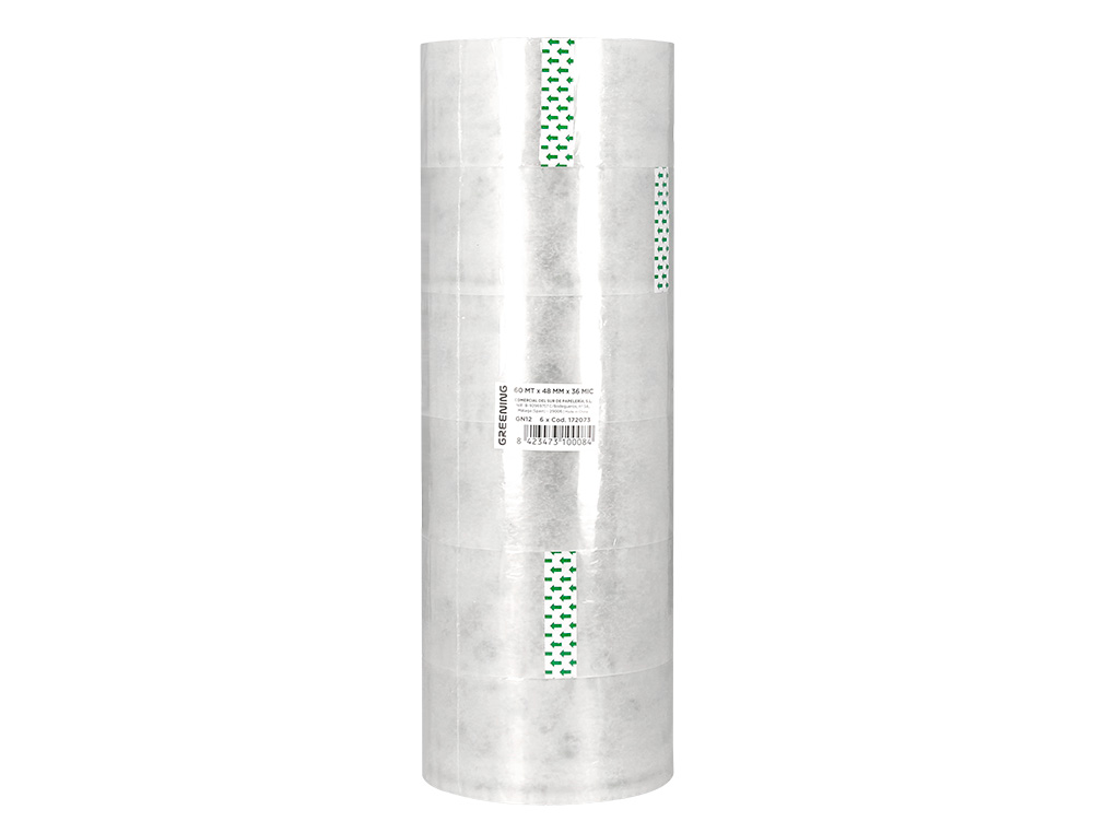 FITA ADESIVA GREENING POLIPROPILENO TRANSPARENTE 60 MT X 48 MM PARA EMBALAGEM