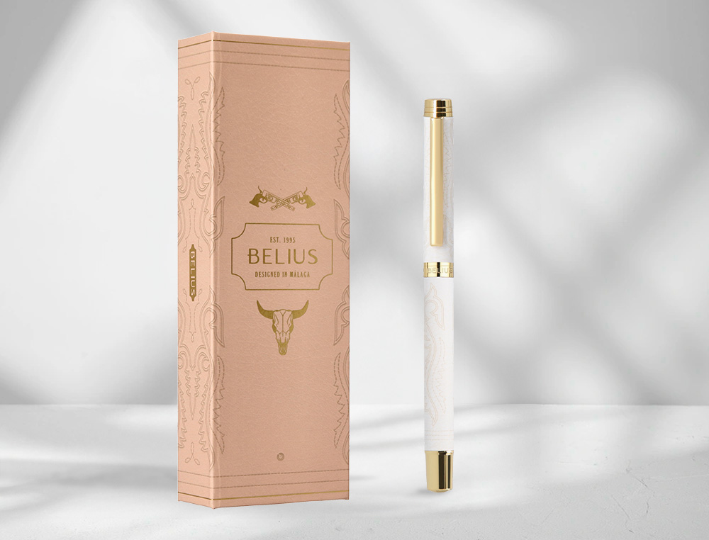 ROLLER BELIUS WILD WEST ALUMINIO COR CREME DOURADO TINTA COR PRETA CAIXA DE DESIGN