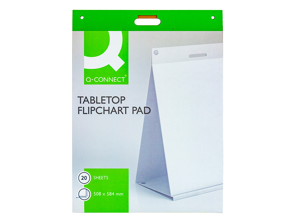 BLOCO DE CONGRESSO Q-CONNECT LISO AUTOADESIVO DE SECRETARIA 508X584 MM 20 FOLHAS PAPEL BRANCO DE 75 GR FSC