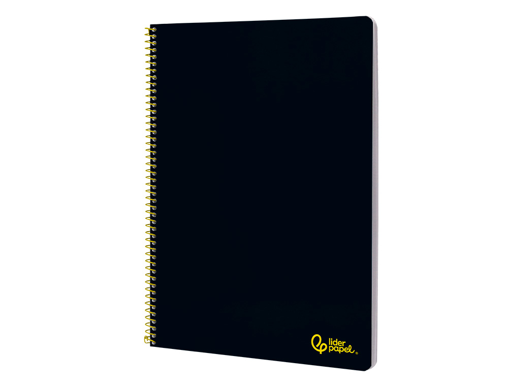 CADERNO ESPIRAL LIDERPAPEL SMART DIN A4 CAPA SUAVE 80 F 75GR PAUTADO COM MARGEM COR PRETO