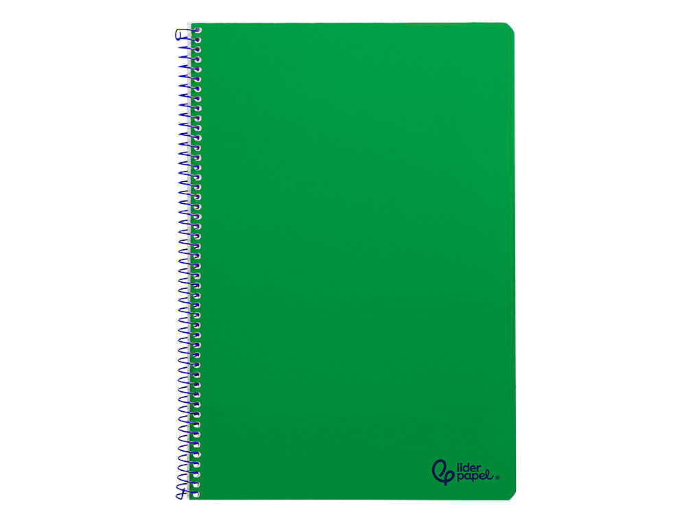 CADERNO ESPIRAL LIDERPAPEL SMART DIN A4 CAPA SUAVE 80 F 75GR PAUTADO COM MARGEM COR VERDE
