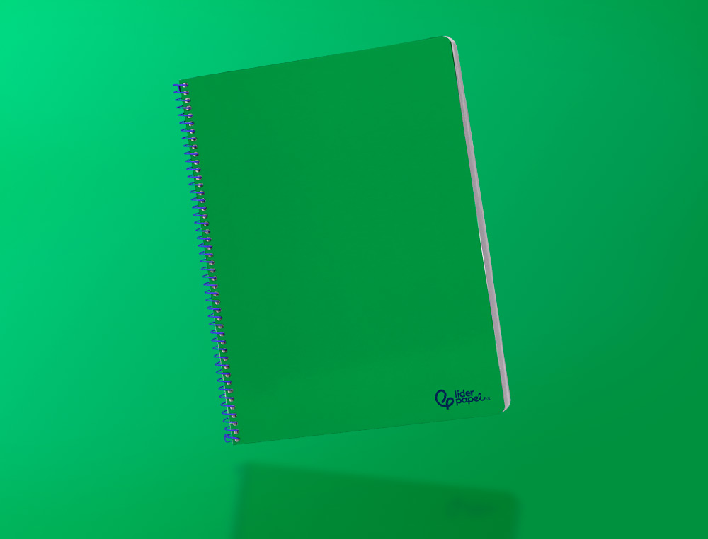 CADERNO ESPIRAL LIDERPAPEL SMART DIN A4 CAPA SUAVE 80 F 75GR PAUTADO COM MARGEM COR VERDE