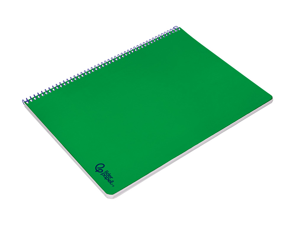 CADERNO ESPIRAL LIDERPAPEL SMART DIN A4 CAPA SUAVE 80 F 75GR PAUTADO COM MARGEM COR VERDE