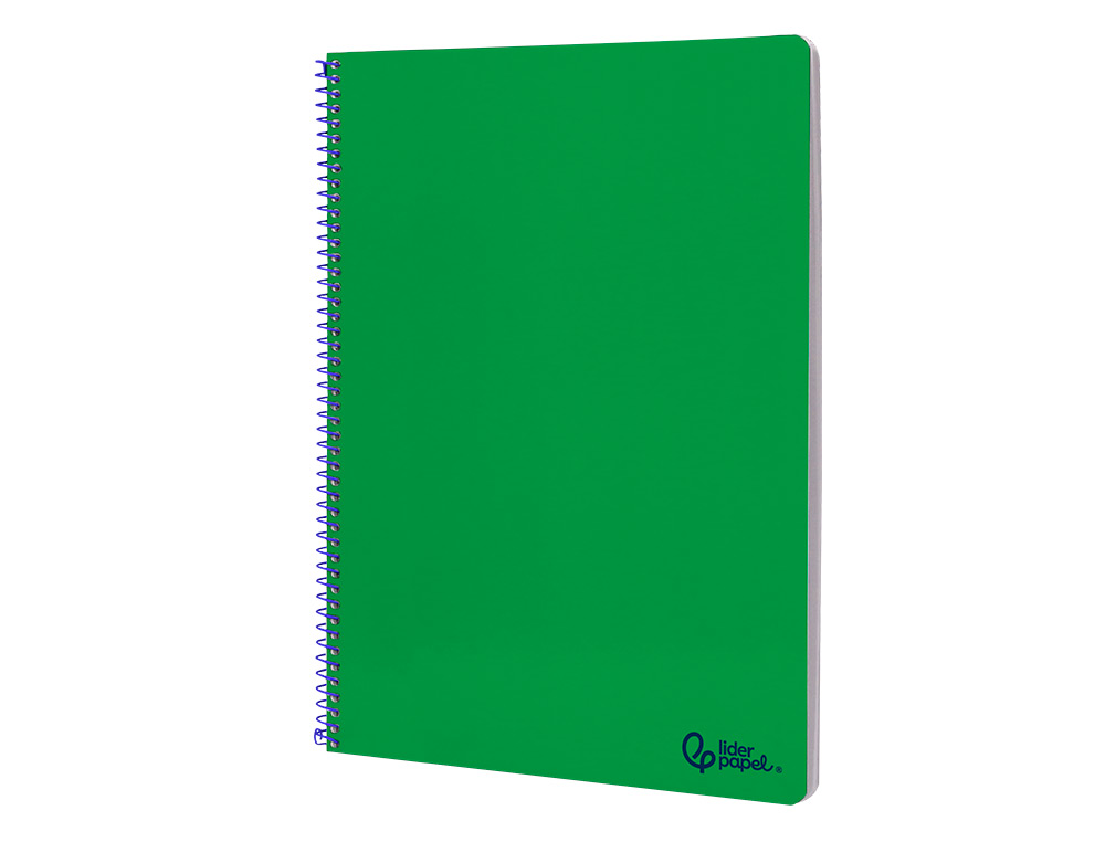 CADERNO ESPIRAL LIDERPAPEL SMART DIN A4 CAPA SUAVE 80 F 75GR PAUTADO COM MARGEM COR VERDE