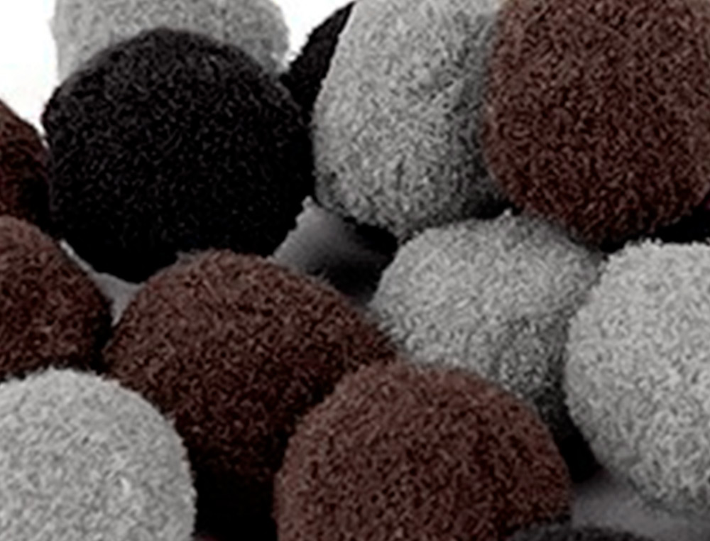 POMPONS DE CORES LIDERPAPEL 1,5 CM TONALIDADES NEUTRAS BOLSA COM 80 UNIDADES