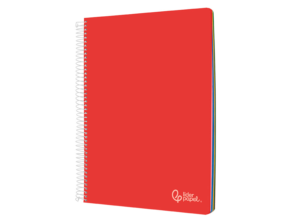 CADERNO ESPIRAL LIDERPAPEL WITTY MICRO DIN A5 CAPA DURA 120F 90GR QUADRICULA 5MM 5 BANDAS 6 FUROS CORES SORTIDAS