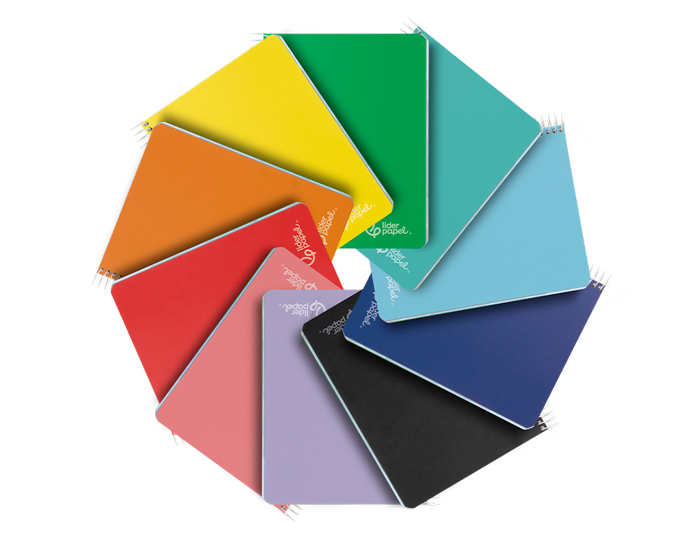 CADERNO ESPIRAL LIDERPAPEL WITTY MICRO DIN A5 CAPA DURA 120F 90GR PAUTADO 5 BANDAS 6 FUROS CORES SORTIDAS