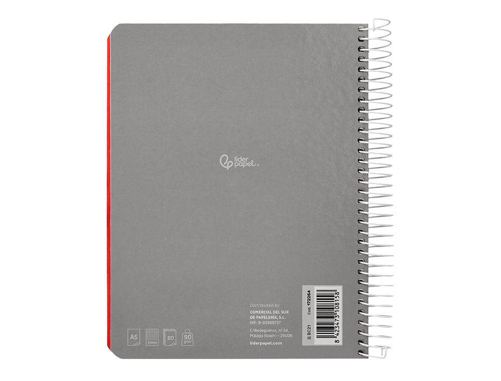 CADERNO ESPIRAL LIDERPAPEL WITTY MICRO DIN A5 CAPA DURA 120F 90GR PAUTADO 5 BANDAS 6 FUROS CORES SORTIDAS