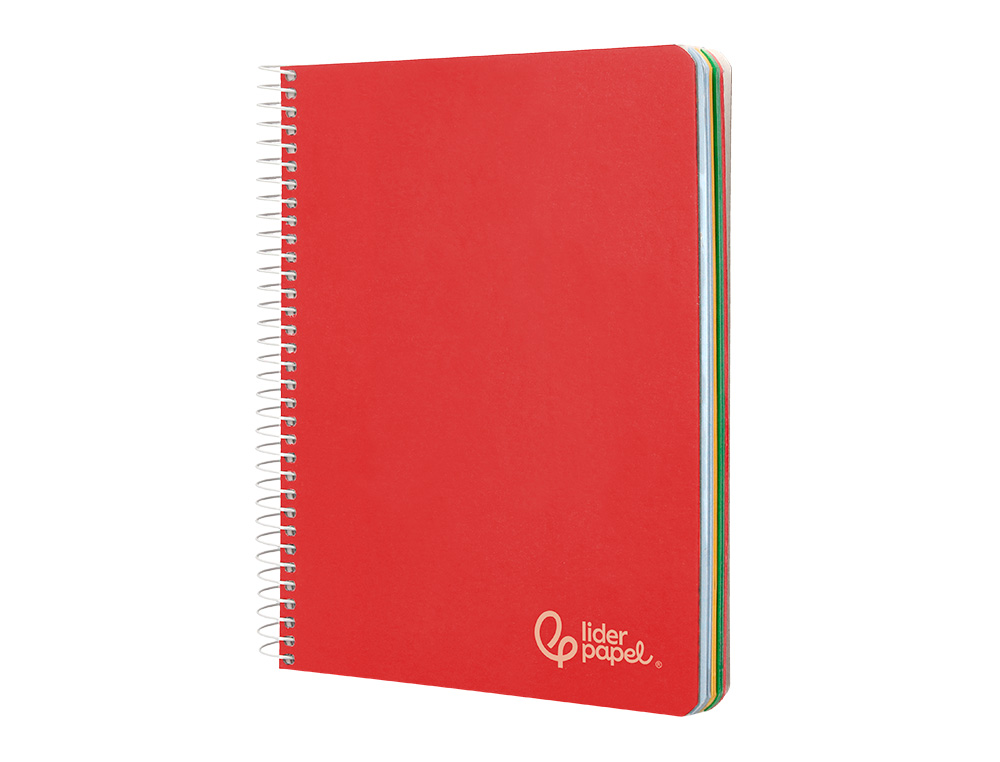 CADERNO ESPIRAL LIDERPAPEL WITTY MICRO DIN A5 CAPA DURA 120F 90GR PAUTADO 5 BANDAS 6 FUROS CORES SORTIDAS