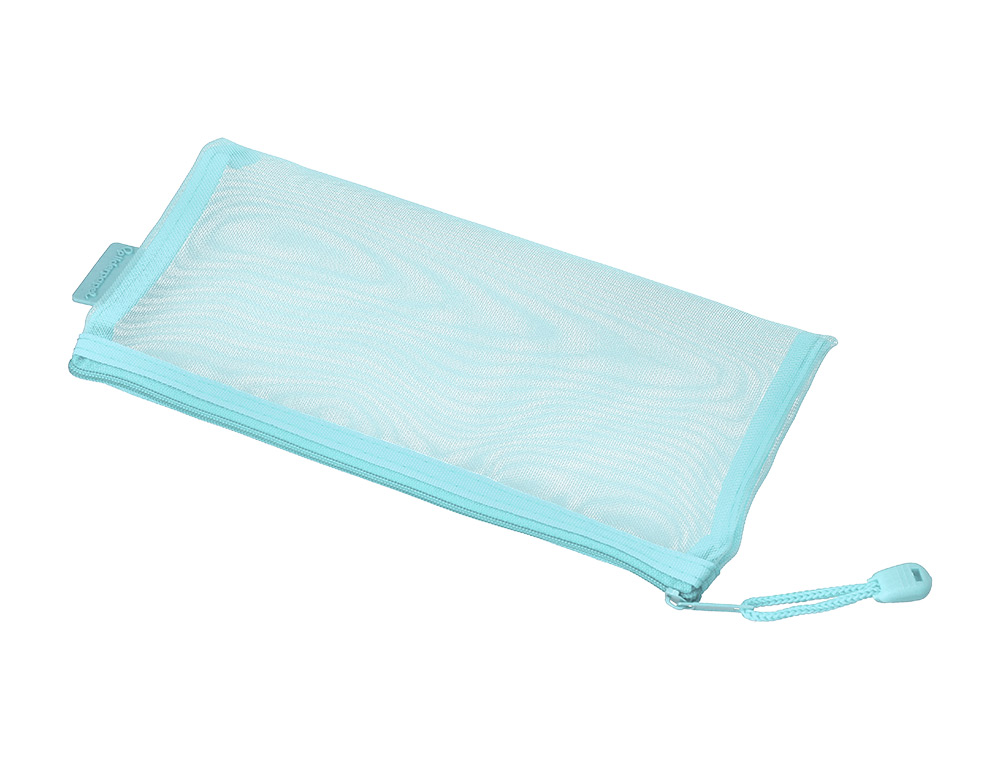 BOLSA COM FECHO DE CORRER LIDERPAPEL POLIESTER TRANSPIRAVEL MULTIUSOS TICKET 230X115 MM AZUL PASTEL