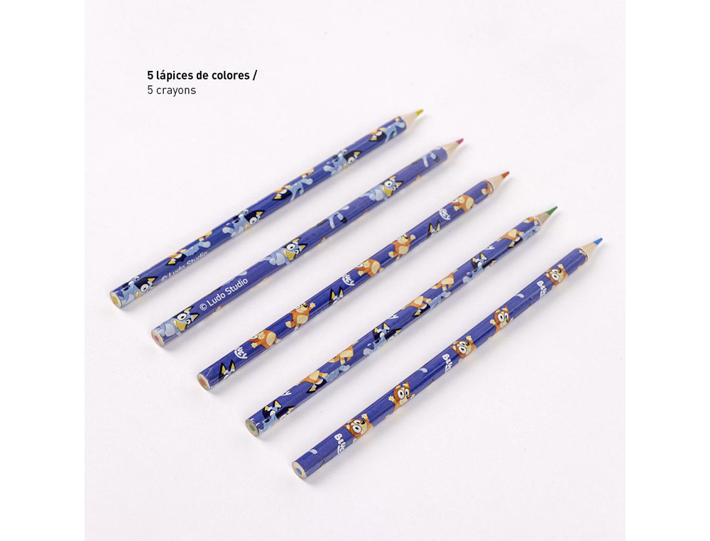 CONJUNTO DE ARTIGOS PAPELARIA CERDA COLORIR BLUEY