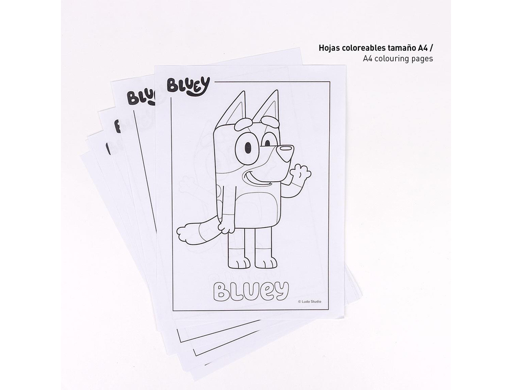 CONJUNTO DE ARTIGOS PAPELARIA CERDA COLORIR BLUEY