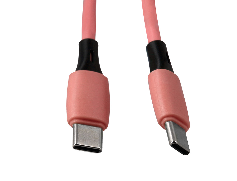 CABO USB-C A USB-C Q-CONNECT PVC COMPRIMENTO 2M ROSA