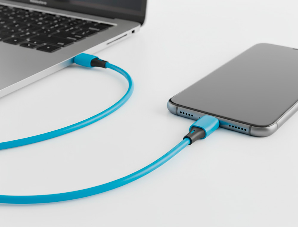 CABO USB-C A USB-C Q-CONNECT PVC COMPRIMENTO 2M AZUL